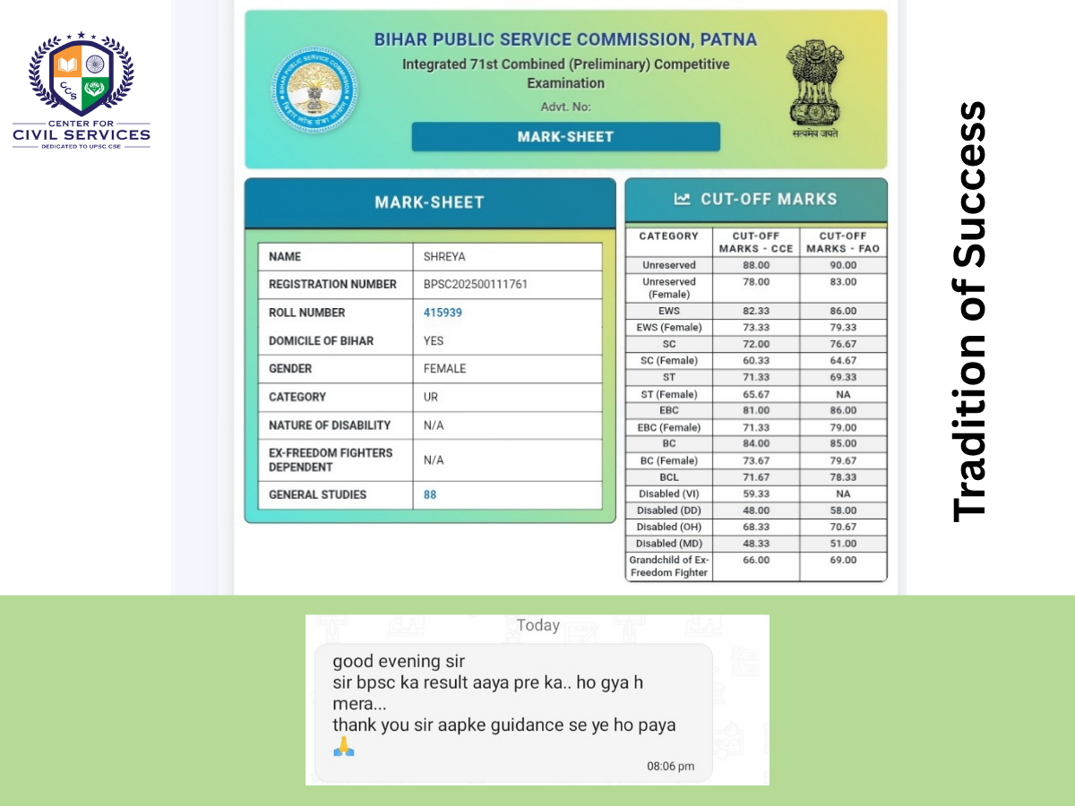 BPSC Coaching Result – CCS Student Selection