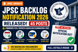 JPSC Backlog Vacancy - 45 posts