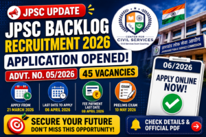 JPSC Backlog Vacancy- Application opened